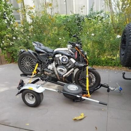 For One Motorradanhänger schwarz, LED