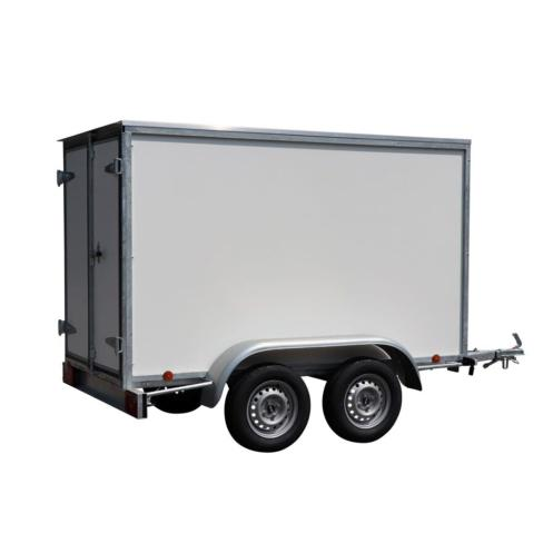 BW Trailers Kofferanhänger Tandem ungebremst, Holzwände grau
