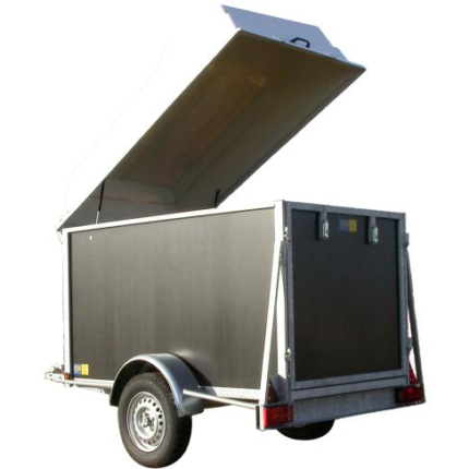 BW Trailers Kofferanhänger mit Haube, Holzwände weiß